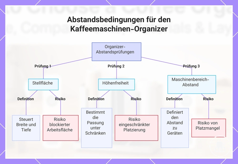 Abstandsbedingungen für den Kaffeemaschinen-Organizer