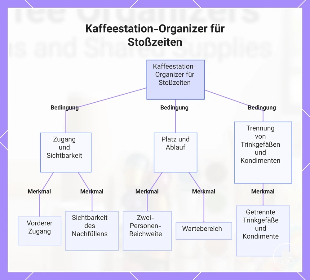 Kaffeestation-Organizer für Stoßzeiten