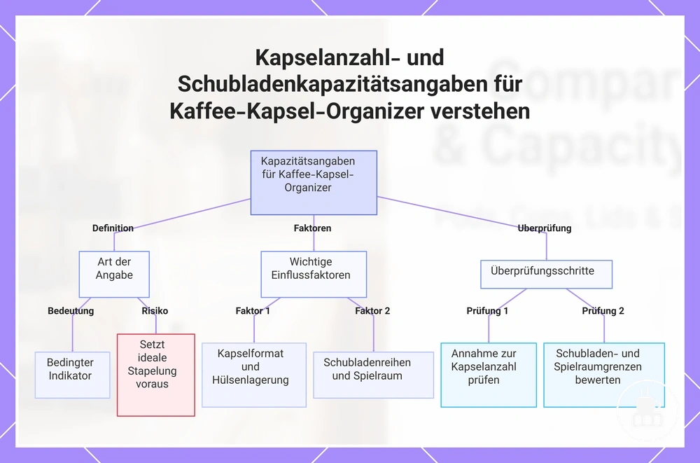 Kapselanzahl- und Schubladenkapazitätsangaben für Kaffee-Kapsel-Organizer verstehen