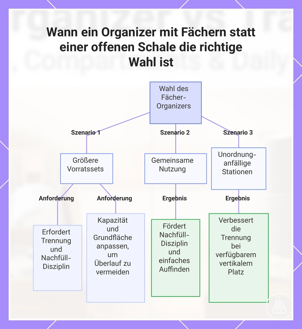 Wann ein Organizer mit Fächern statt einer offenen Schale die richtige Wahl ist