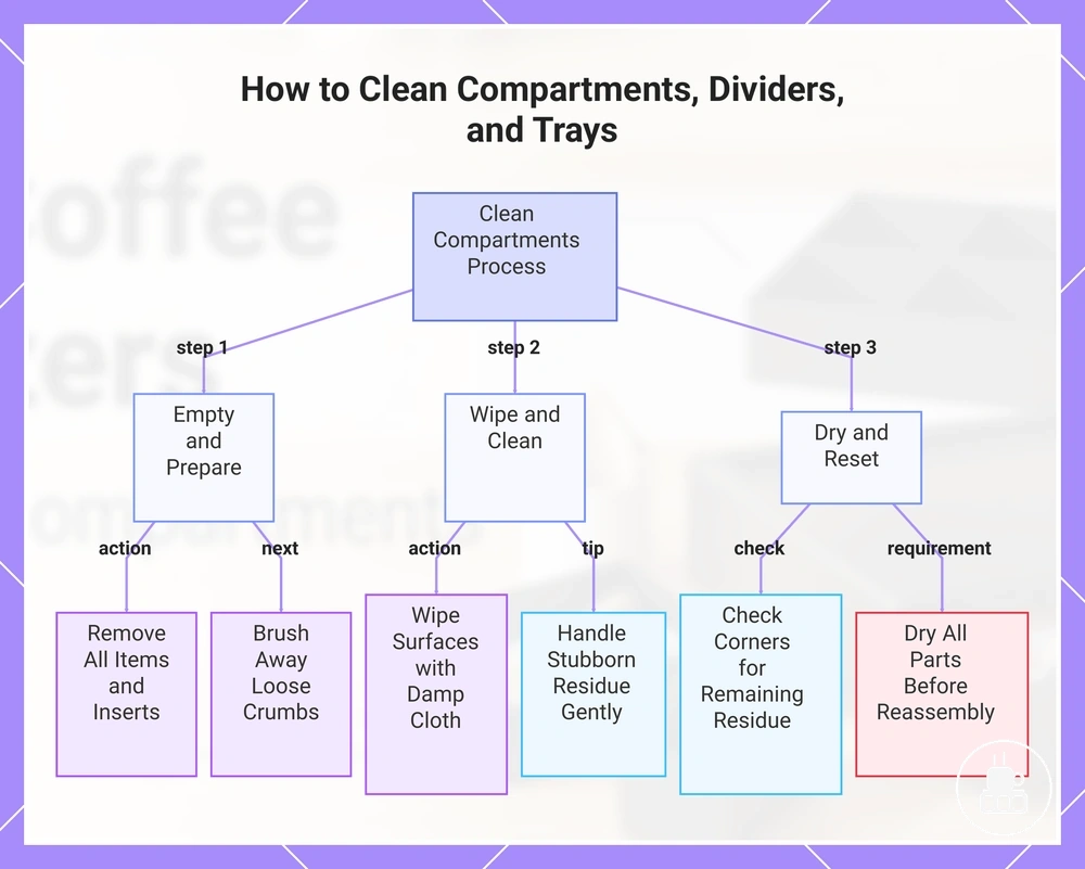 How to Clean Compartments, Dividers, and Trays