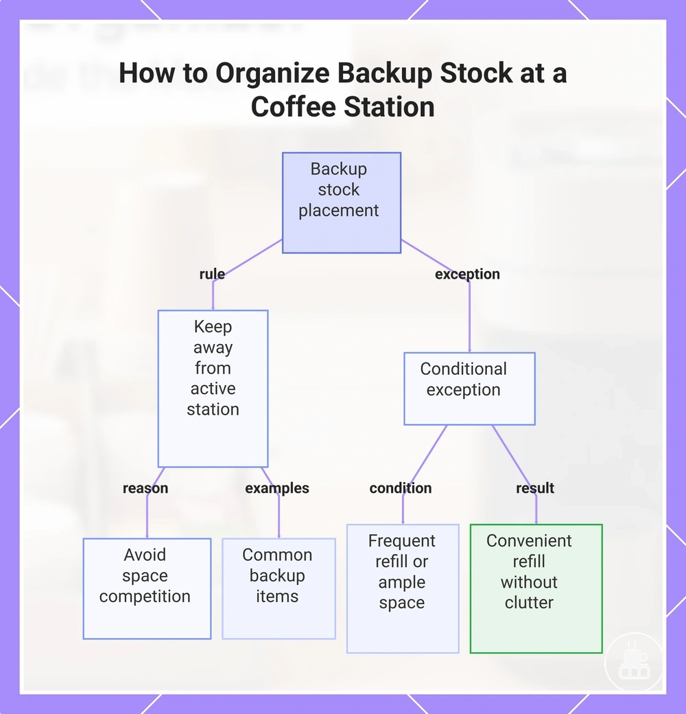 How to Organize Backup Stock at a Coffee Station