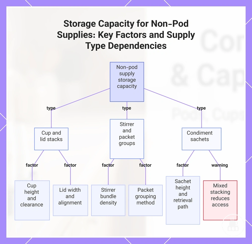 Storage Capacity for Non-Pod Supplies: Key Factors and Supply Type Dependencies