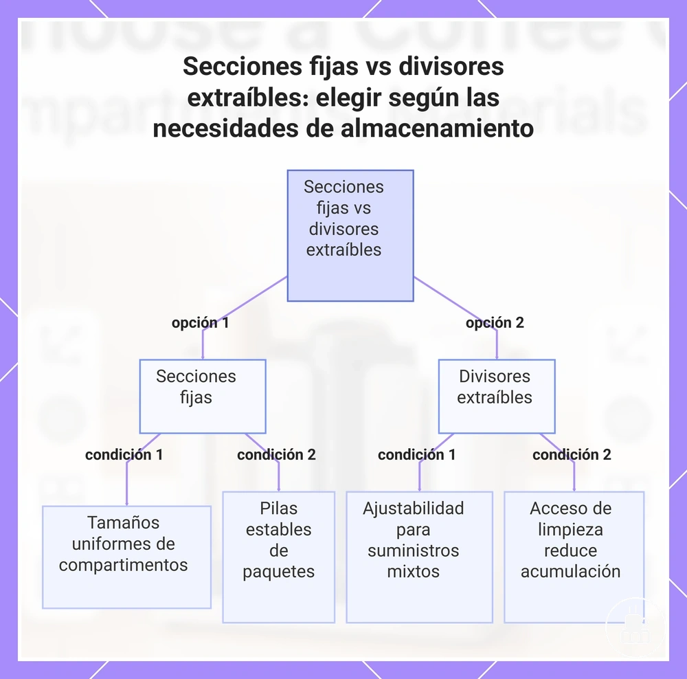 Secciones fijas vs divisores extraíbles: elegir según las necesidades de almacenamiento