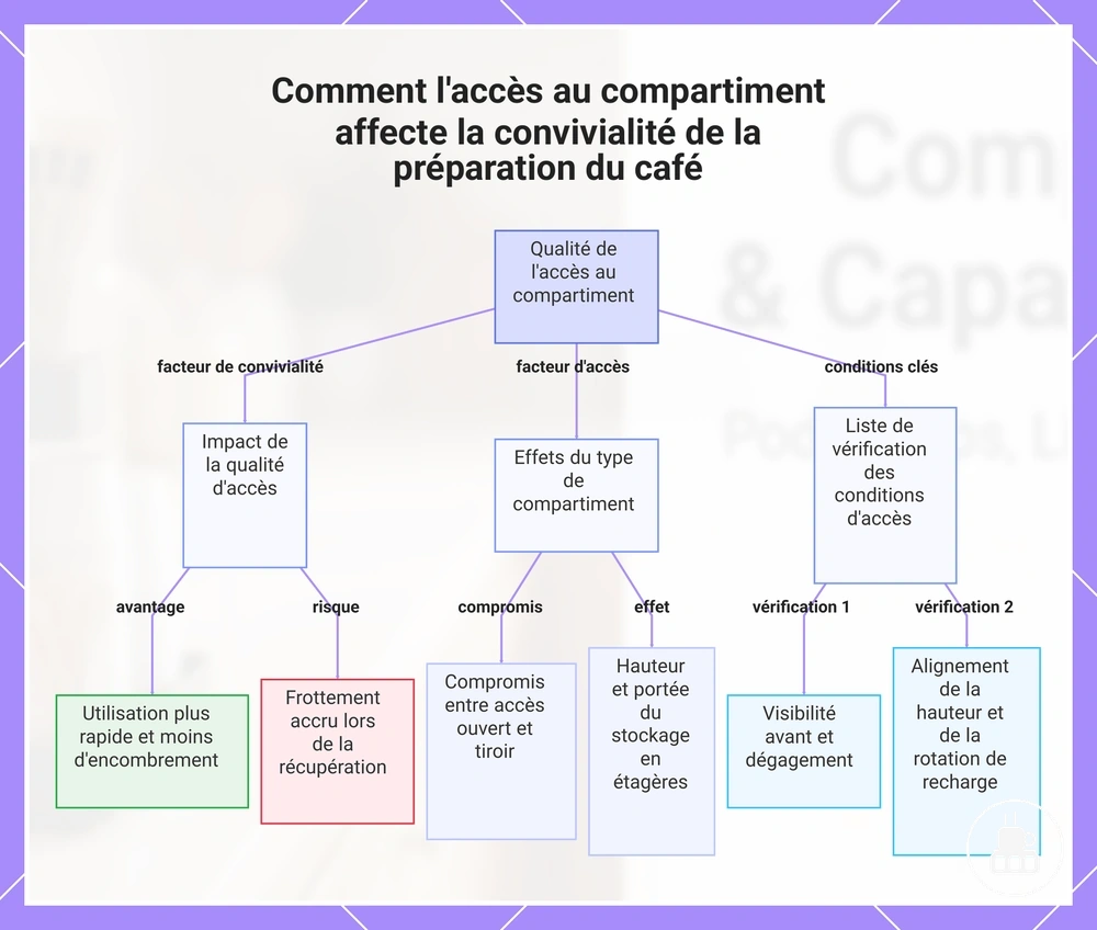 Comment l'accès au compartiment affecte la convivialité de la préparation du café