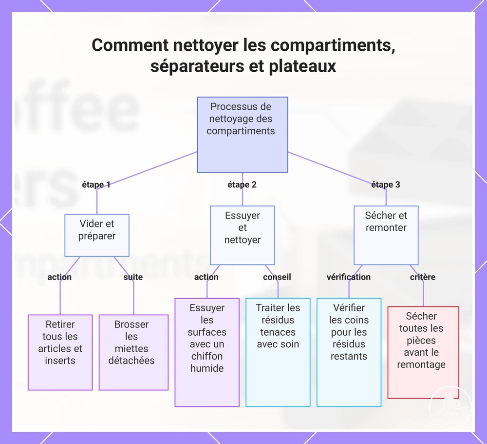 Comment nettoyer les compartiments, séparateurs et plateaux