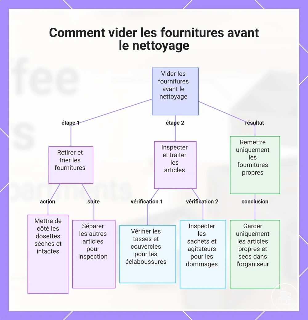 Comment vider les fournitures avant le nettoyage