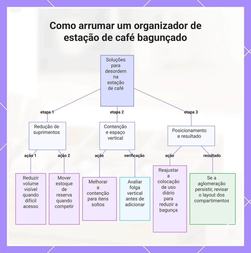 Como arrumar um organizador de estação de café bagunçado