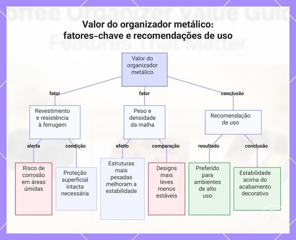 Valor do organizador metálico: fatores-chave e recomendações de uso