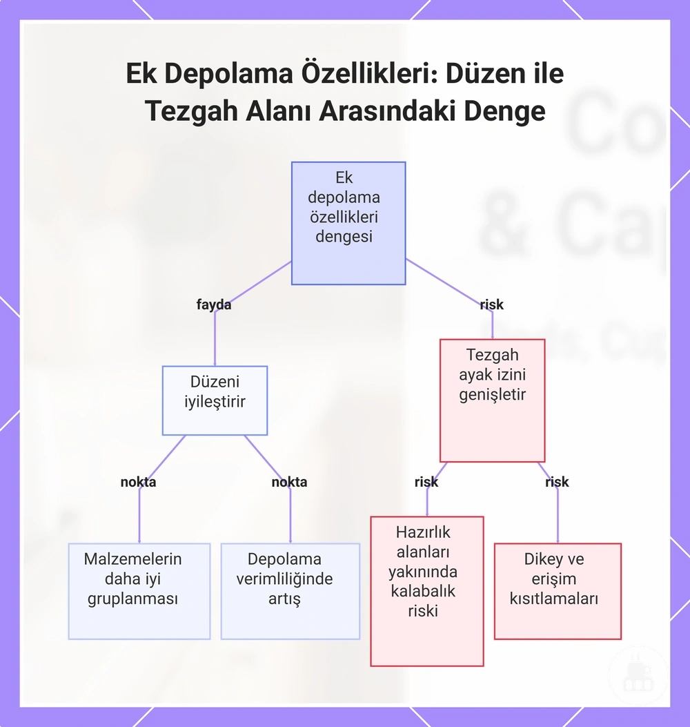 Ek Depolama Özellikleri: Düzen ile Tezgah Alanı Arasındaki Denge